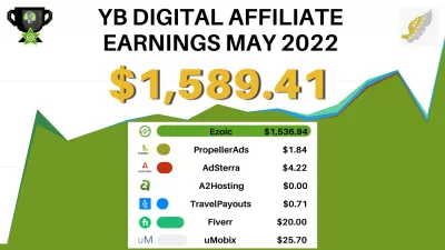 YB digitaalse sidusettevõtte kasum [juuli 2022 värskendus] : YB digitaalse sidusettevõtte sissetulekud koos partneri suunamisprogrammidega mais 2022